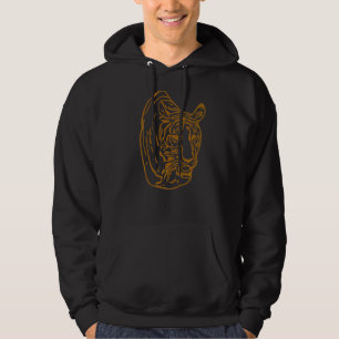 Tiger Face Head Big Cats Print Predator Motif Hoodie