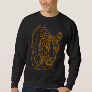 Tiger Face Head Big Cats Print Predator Motif Sweatshirt
