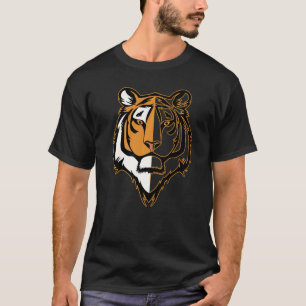 Tiger Face Head Big Cats Print Predator Motif T-Shirt