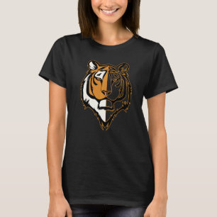 Tiger Face Head Big Cats Print Predator Motif T-Shirt