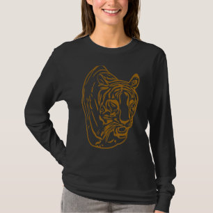 Tiger Face Head Big Cats Print Predator Motif T-Shirt