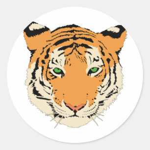 Tiger Face/Head Classic Round Sticker