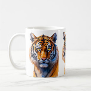 Tiger Face Illustration – Wildlife Art Print Coffee Mug