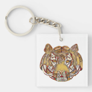 Tiger Face Key Ring