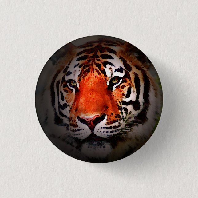 Tiger Face Motivational Artwork 3 Cm Round Badge (Front)