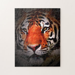 Tiger Face Motivational Artwork Jigsaw Puzzle