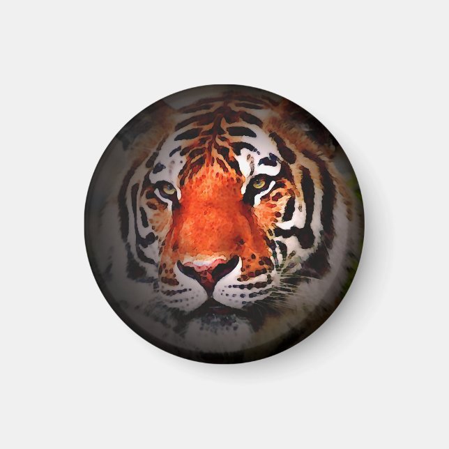 Tiger Face Motivational Artwork Magnet (Front)