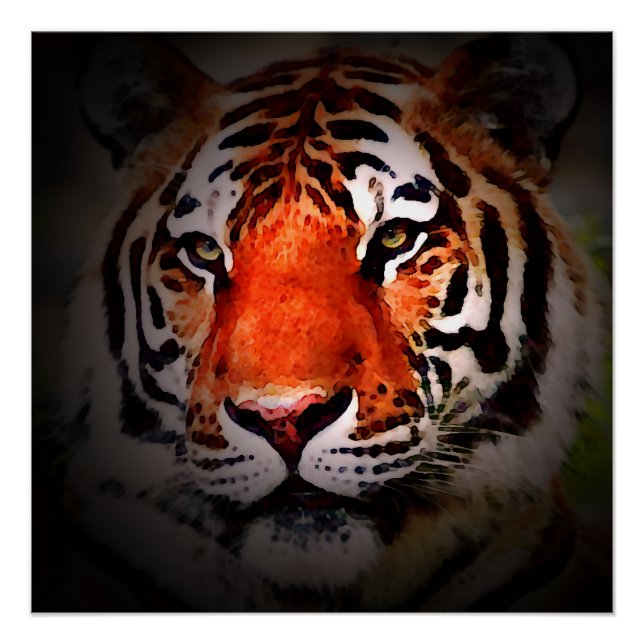 Tiger Face Motivational Artwork Poster (Front)