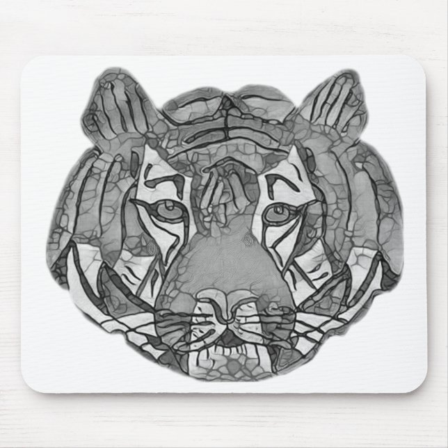 Tiger Face Mouse Mat (Front)