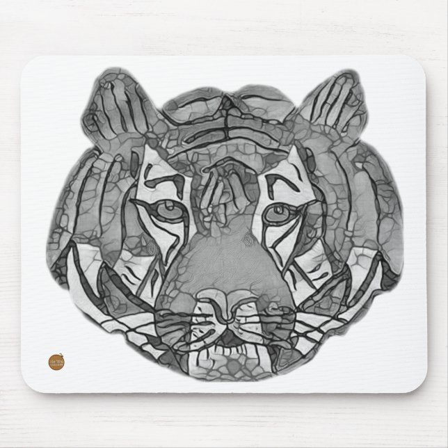 Tiger Face Mouse Mat (Front)