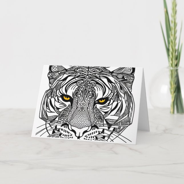 Tiger Face Note Card (Front)