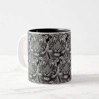 Tiger Face Pattern in Grey Shades