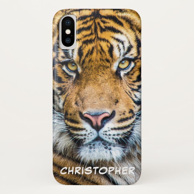 Tiger Face Personalised Name Case-Mate iPhone Case (Back)