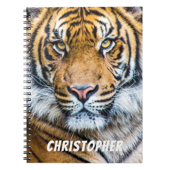 Tiger Face Personalised Notebook (Front)