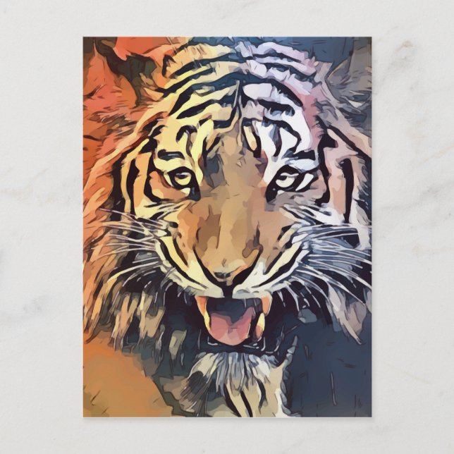 Tiger face postcard (Front)