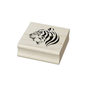Tiger Face Rubber Stamp