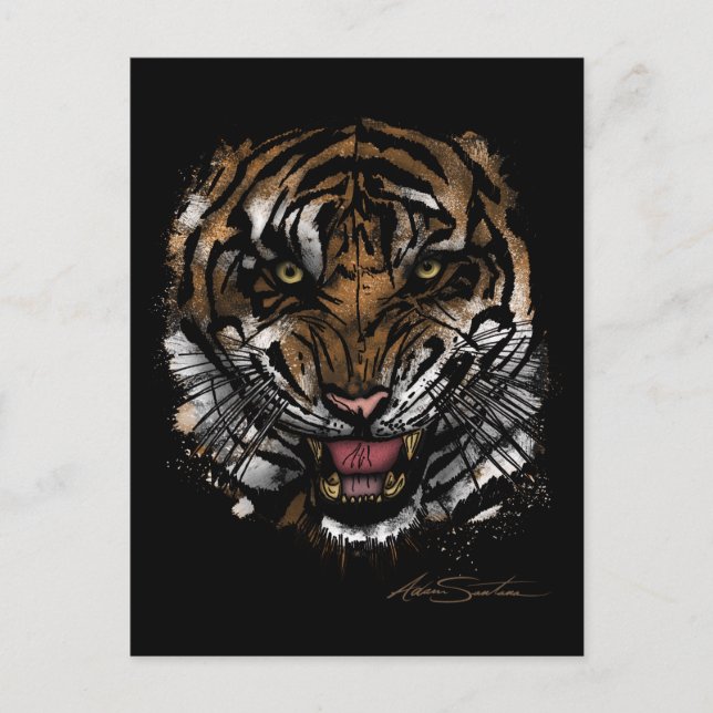 Tiger Face (Signature Design) Postcard (Front)