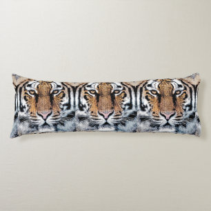 Tiger face stare in Graphic Press Style Body Cushion