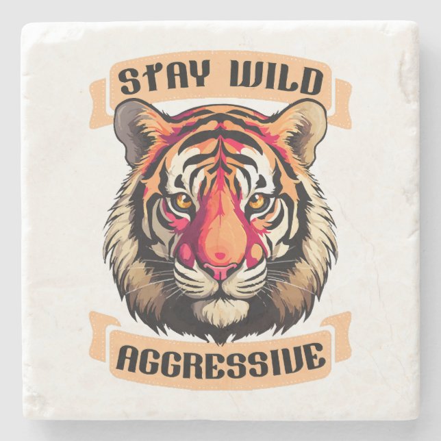 TIGER FACE STONE COASTER (Front)