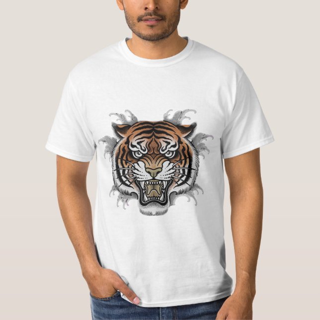tiger face t shirt (Front)