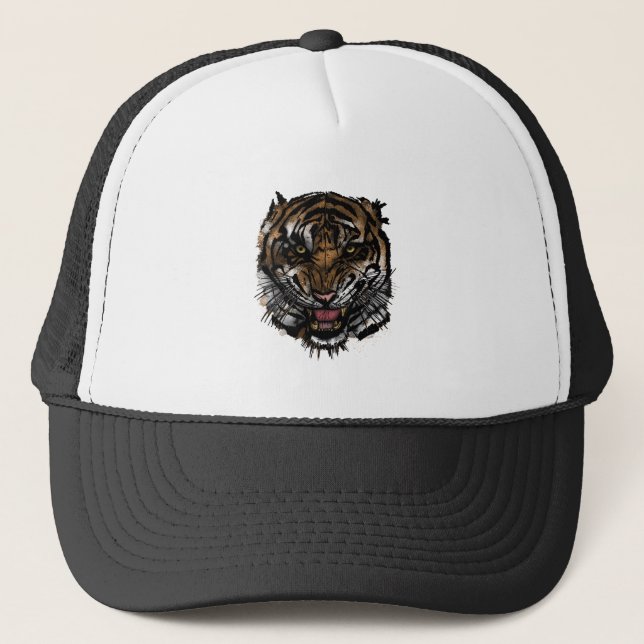 Tiger Face Trucker Hat (Front)