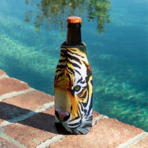 Tiger face wildlife animals  bottle cooler