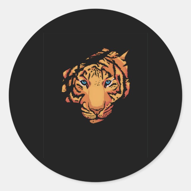 Tiger Face Wildlife Jungle Wild Animal Safari Wild Classic Round Sticker (Front)