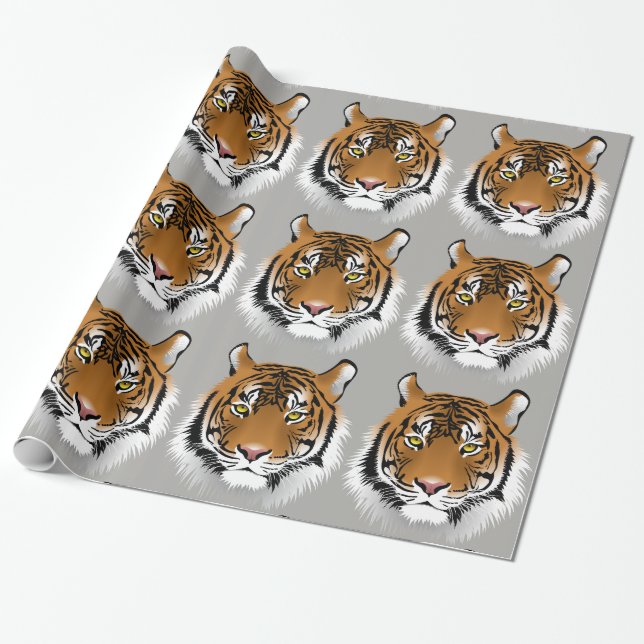 Tiger face wrapping paper (Unrolled)