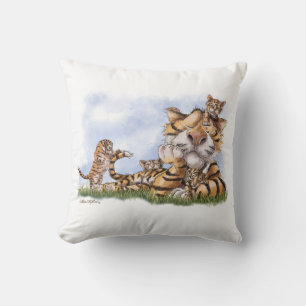 Tiger Family Cartoon Cushion