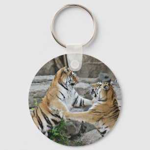 TIGER FIGHT - ACTION PHOTOGRAPH KEY RING