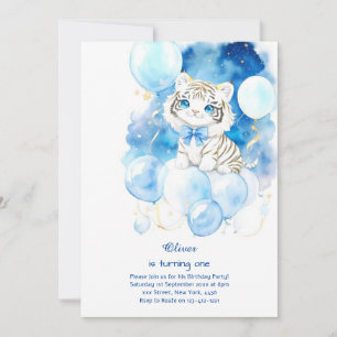 Tiger First Birthday Invitation