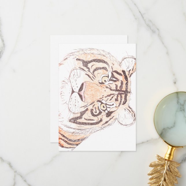 Tiger - Flat Thank You Card (Front/Back In Situ)