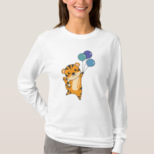 Tiger Flies With Balloons Sweet Animals kids T-Shirt