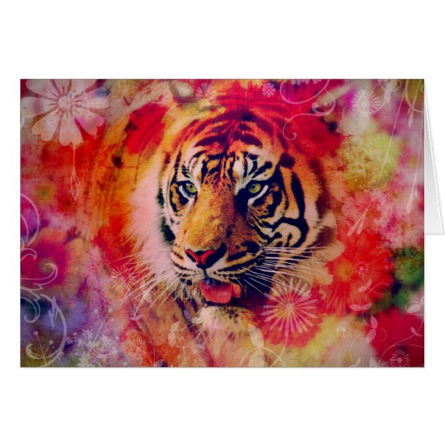 Tiger Floral Digital Art (Front Horizontal)