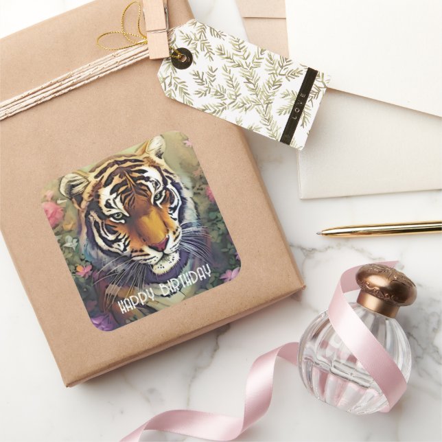 Tiger Flower Custom Text Stickers (Gifting)