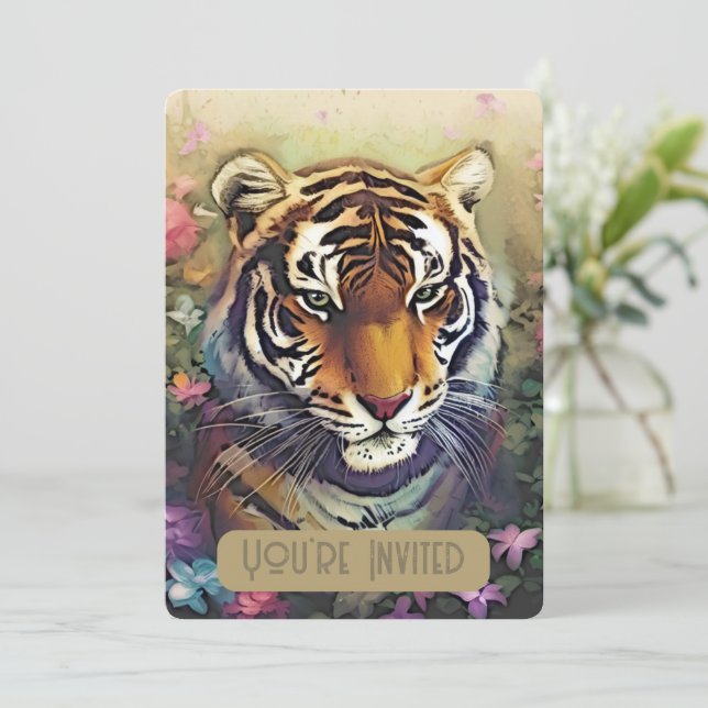 Tiger Flower Invitation QR Code (Standing Front)
