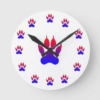 Tiger Foot Print Wall Clock