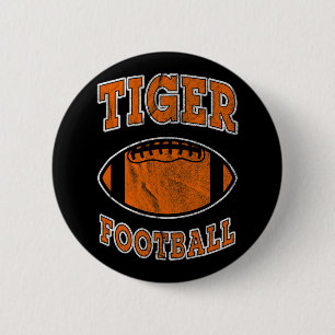 Tiger Football Vintage Distressed  6 Cm Round Badge