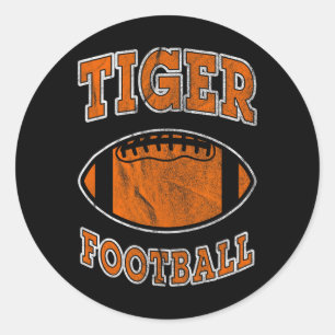 Tiger Football Vintage Distressed Classic Round Sticker