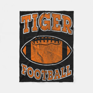 Tiger Football Vintage Distressed  Fleece Blanket