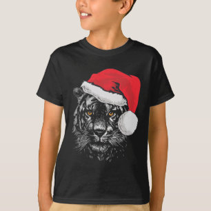 Tiger For Women Men And Kids Tiger Santa Christmas T-Shirt