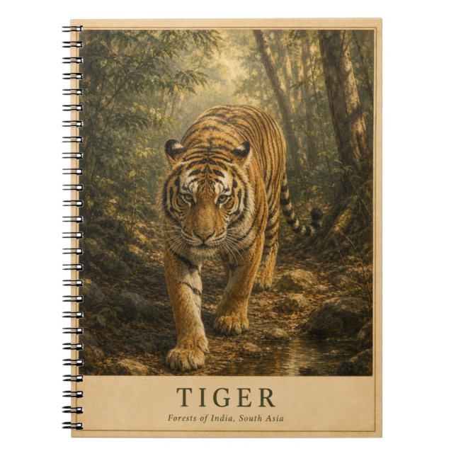 Tiger Forests of India VINTAGE Notebook (Front)