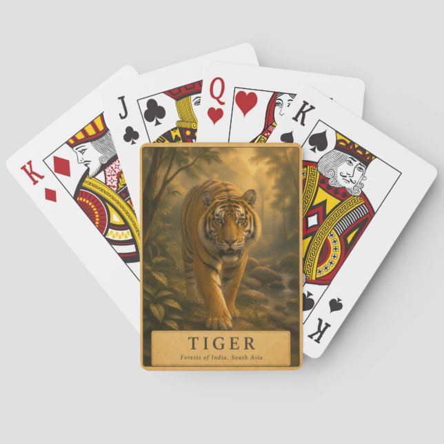 Tiger Forests of India VINTAGE Playing Cards (Back)