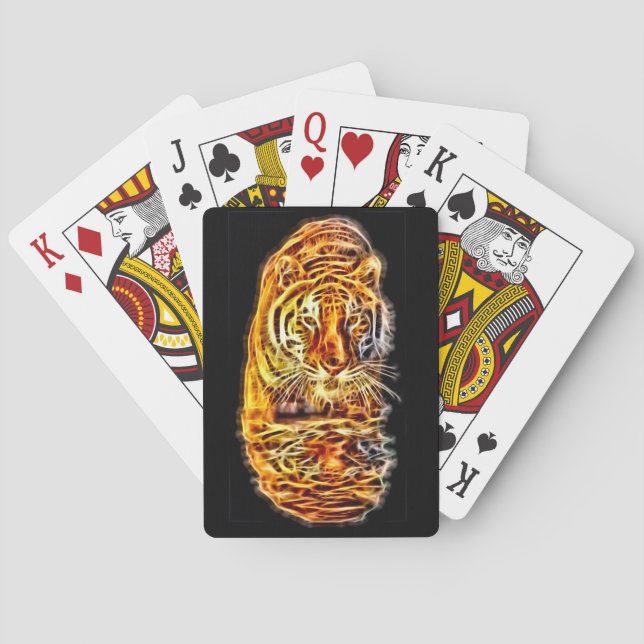 Tiger Fractal Art Playing Cards (Back)