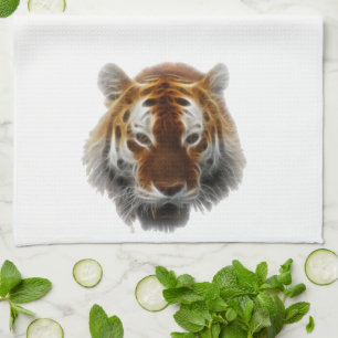 Tiger Fractal Tea Towel