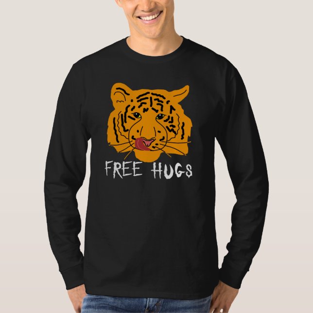Tiger - Free Hugs Dark T-Shirt (Front)