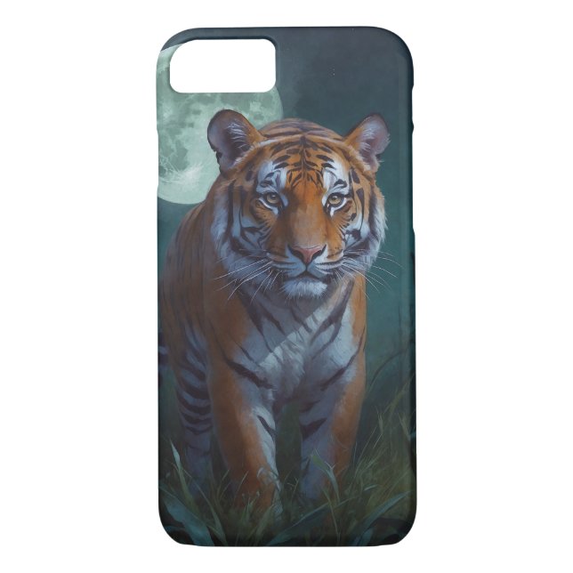 Tiger & Full Moon Case-Mate iPhone Case (Back)
