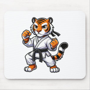 Tiger Funny Karate Athlete Black Belt Boys Girls K Mouse Mat