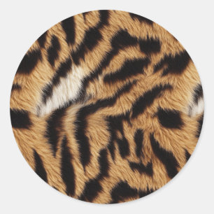 tiger fur classic round sticker