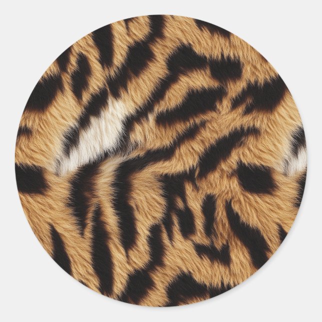 tiger fur classic round sticker (Front)